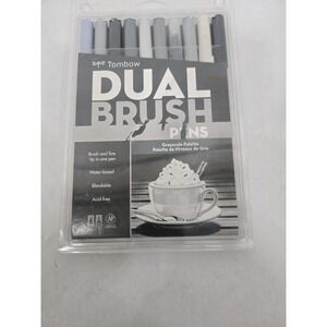 Tombow Dual Brush Pens Art Markers Brush and Fine Tip, Grayscale Palette
